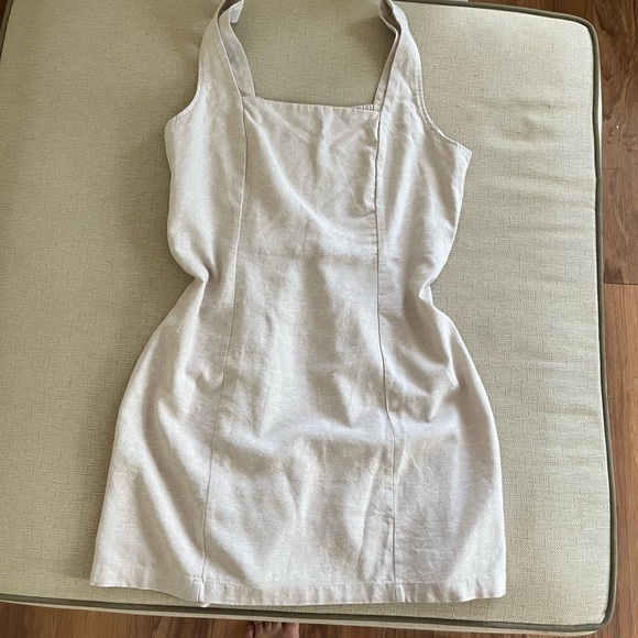 Old Navy Light Beige Linen summer neutral mini dress XL - Picture 8 of 8